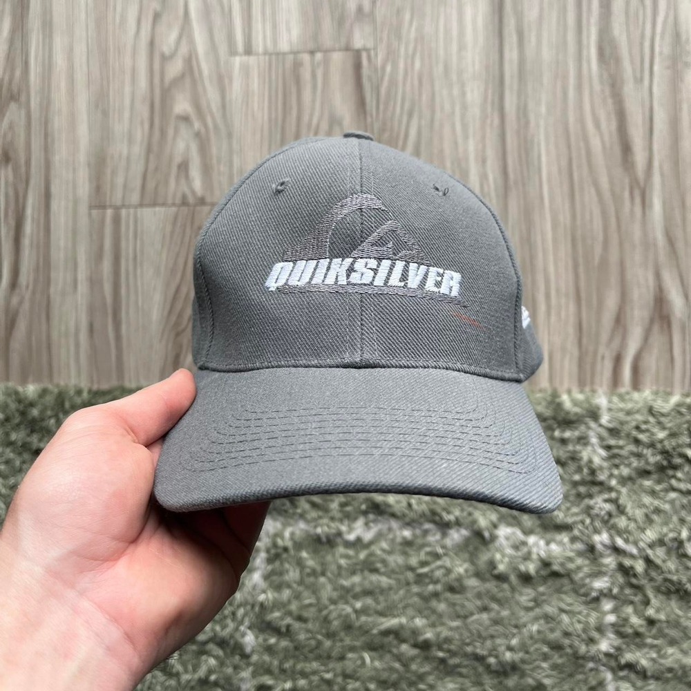 Quiksilver Mens Y2K Surf Skater Baseball Cap Grey Logo Hat OSFA